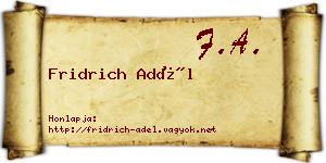 Fridrich Adél névjegykártya